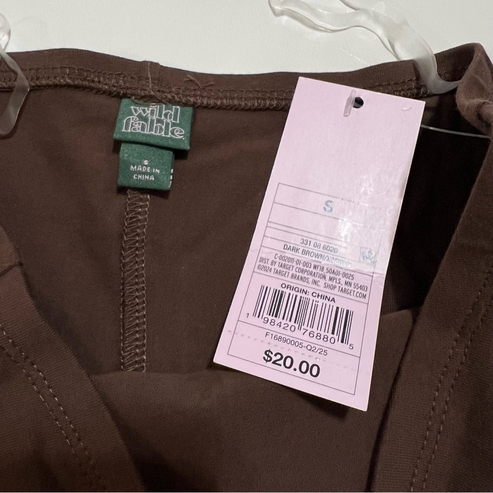 ❤️3/$15 NWT Wild Fable Women's Mini Babydoll Dress- Dark Brown (S) - Picture 8 of 8